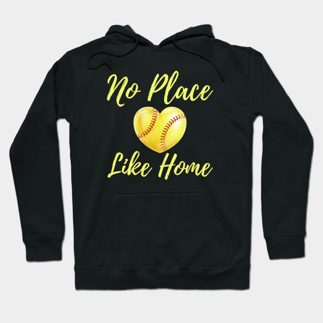 No Place Like Home Softball Hoodie by HobbyAndArt